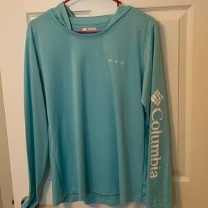 Columbia Light Blue Long Sleeve Hoodie